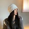 Face-showing Small Solid Color Pile Hat Headscarf Cold Hat Versatile Woolen Hat for Shopping In Autumn and Winter