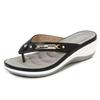 2025 Women's Slippers Summer New Metal Button Slides Shoes Wedge Beach Sandals Women Outside Platform Leisure Flip Flops