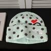 Polka dot love letter embroidery knitted hat women's autumn and winter versatile warm bag head hat showing face small cold hat