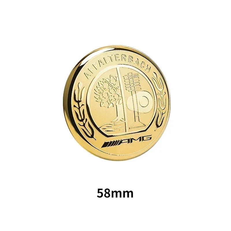2025 For Mercedes-Benz 1pcs 52mm 58mm Car Steering Wheel Sticker Auto Interior For Mercedes Benz AMG W212 W213 W205 W177 V177 W2