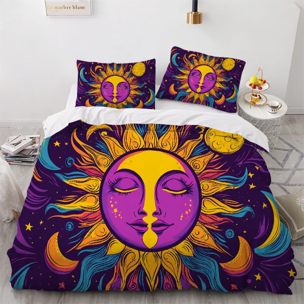 Human Face Comforter Cover Sets For Teens Lightweight Down Quilt Covers Abstract Shape Face Pattern Bedspread Cover No Comforter