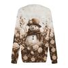 Women's Fashion Round Neck Pullover Top Long Sleeve Tee Christmas Printed Sweatshirt