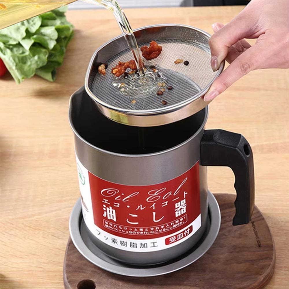 Large Capacity Oil Filter Pot Isolate Impurities Grease Dripping Separator Storage Jug  Kitchen