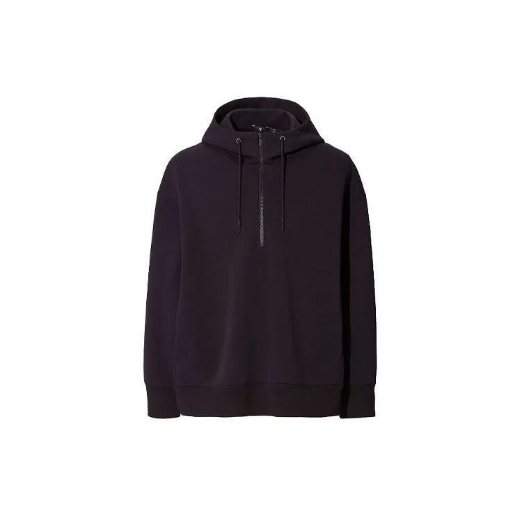 Uniqlo Спортивная толстовка с капюшоном Jil Sander Collaboration, быстросохнущая, с молнией на половину, мужская, черная 437821-09