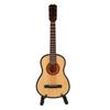 Wooden Guitar Model Exquisite Polishing Miniature Guitar Ornament with Stand for Collection Display