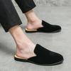 Fashion New Arrival Men Suede Leather Half Slippers Driving Shoes Male Casual Mules Moccasins Breathable Loafers Zapatos Hombre