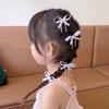 2Pcs Hairpin Soft Ribbon Bowknot Decor Smooth Edges No Hair Pulling Rhinestone Bow Chain Tassels Hair Clip Kids Hair Accessories