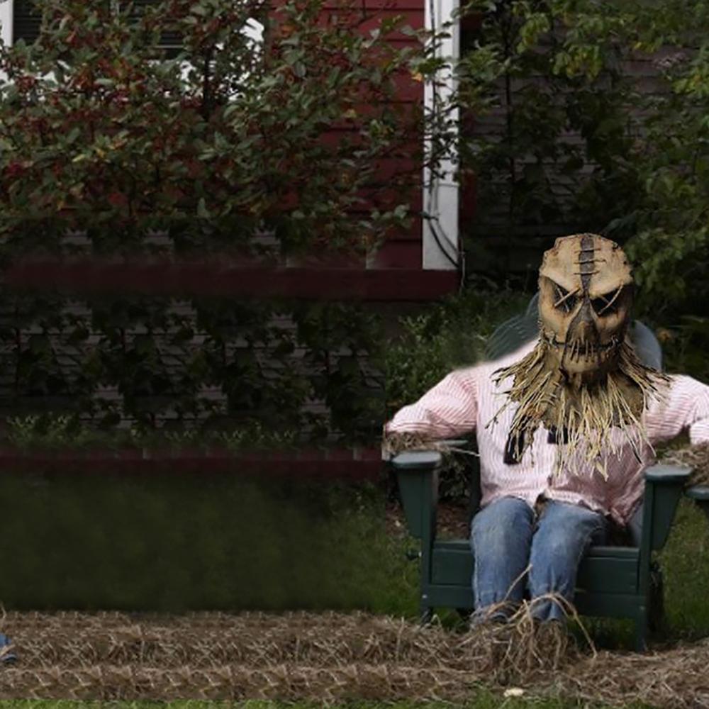 Хэллоуин Латексная Маска Ужас Страшный Пугало Косплей Костюм Реквизит Взрослые Праздник C Стиль