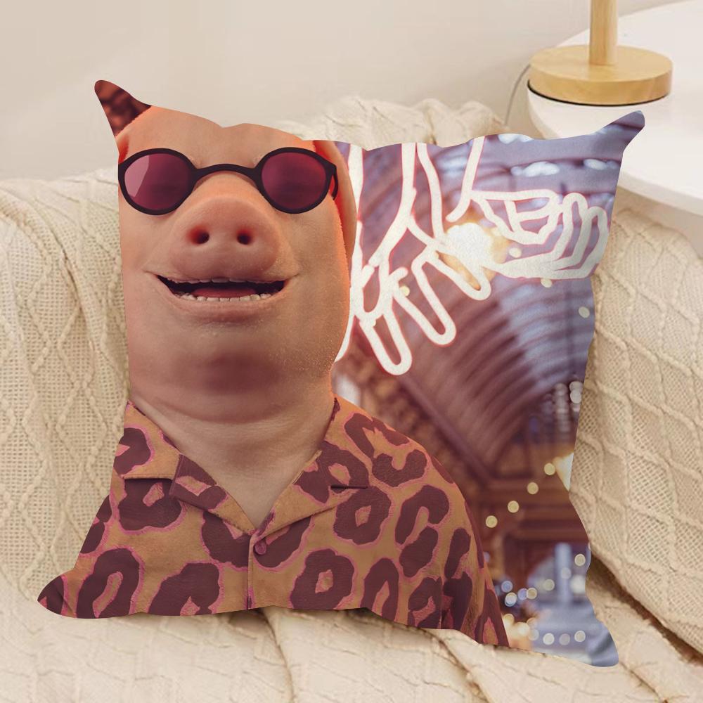 Смешная наволочка John Pork Is Calling, шелковистая коротковорсовая, двусторонняя печать, для дивана, все сезоны, декор для дома, подарок