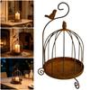 Distressed Iron Decorative Hanging Birdcage Photo Props Iron Candleholder  Home Decoration