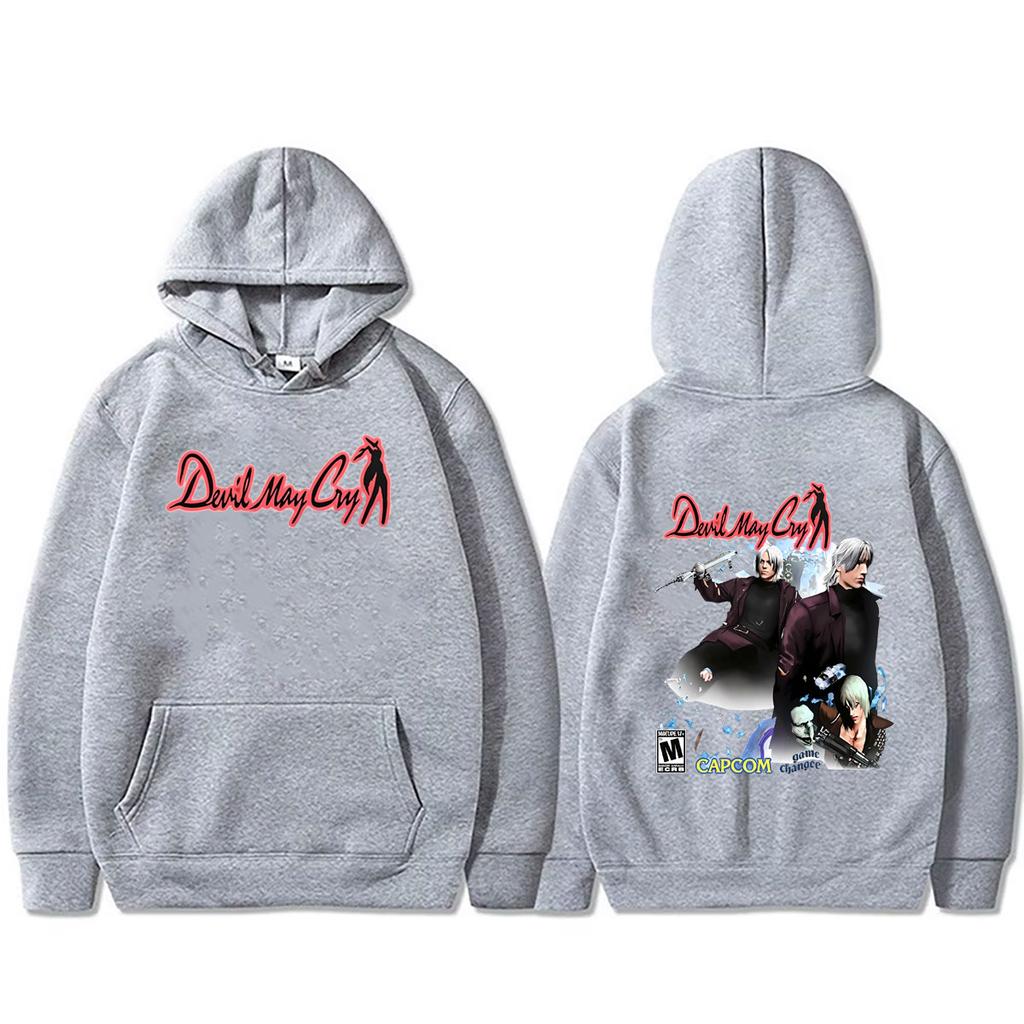Игровой Худи Dante из Devil May Cry Мужской Женский Готический Винтажный Оверсайз Худи-Пуловер Худи с Капюшоном
