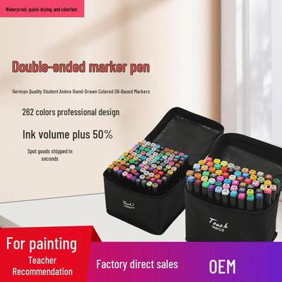 Набор двусторонних спиртовых маркеров TOUCH 80 цветов для детского творчества и рисования манги