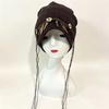Tassel Slouchy Skull Cap Retro Windproof Head Wrap Casual Vintage Pullover Hat  Outdoor Commuting