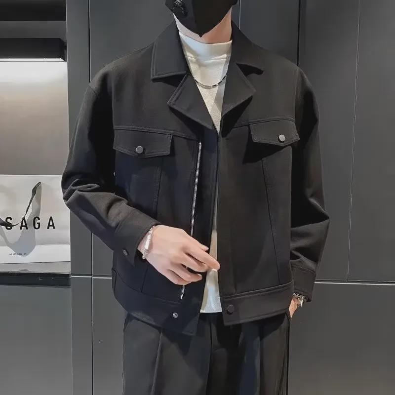 Мужская модная универсальная рабочая куртка в корейском стиле для весны и осени с воротником-стойкой.