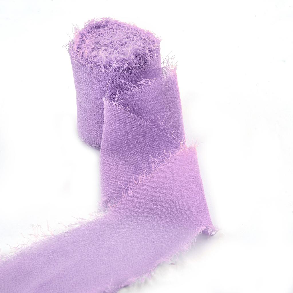 5M*4cm Handmade Frayed Edged Satin Chiffon Silk Ribbon For Wedding Invitation Wrapping Bouquets Birthday Party Decorations Gifts