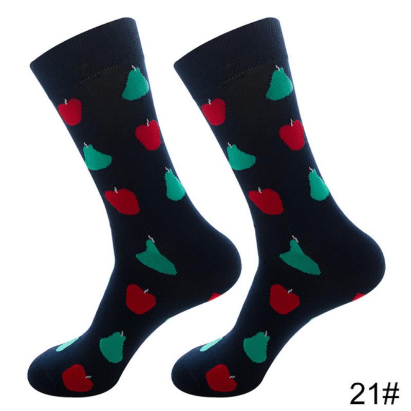Новые осенне-зимние хлопковые носки для мужчин и женщин, модные трендовые носки, крутые носки с рисунками животных и фруктов
