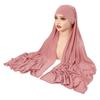 Muslim Women Long Scarf Pull On Ready Wear Instant Hijab Chemo Cap One Piece Amira Head Wrap Turban Femme Shawl Bandanas Scarves