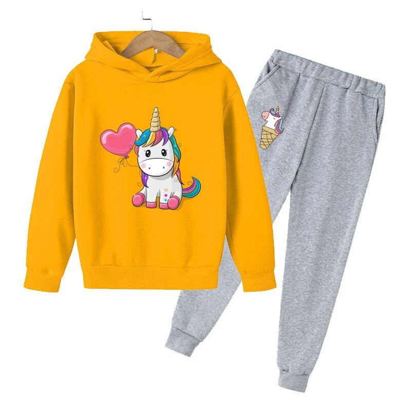 Милая детская толстовка с анимационным единорогом для детей от 4 до 14 лет, милая розовая толстовка с принтом логотипа для девочек, комплект одежды для младенцев для мальчиков