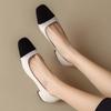 Shoes for Women 2024 Elegant Square Toe Women's High Heels Fashion Mixed Colors Mid Heels Dress Shoes Autumn Slip On Basic Pump