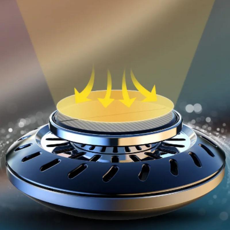 Автомобильный ароматизатор на солнечной энергии, вращающийся на 360° НЛО, автопарфюм для интерьера, креативный освежитель воздуха, автоматический очиститель воздуха, подарочная коробка, декор автомобиля