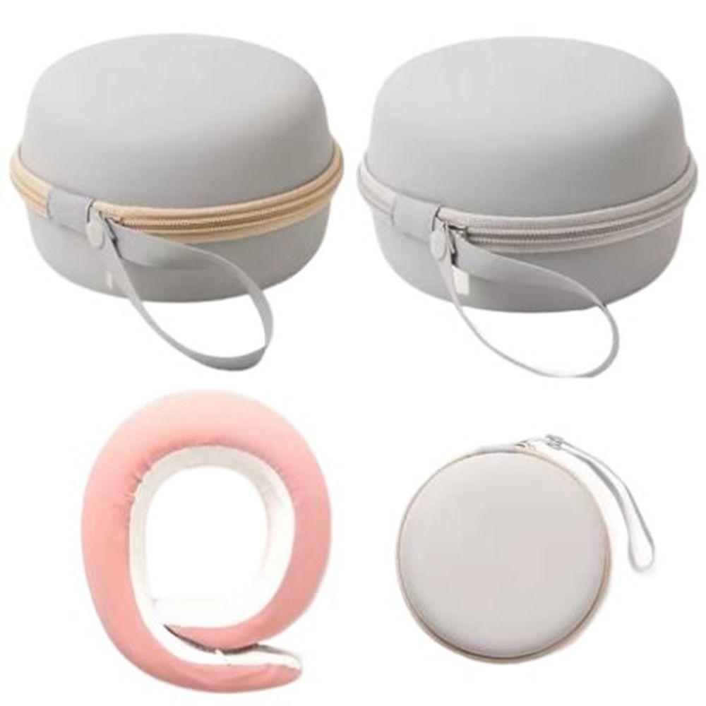 Grey U Type Neck Pillow Case Zipper Round Foam Pillow Box Camping Hard Storage Bag  Travel