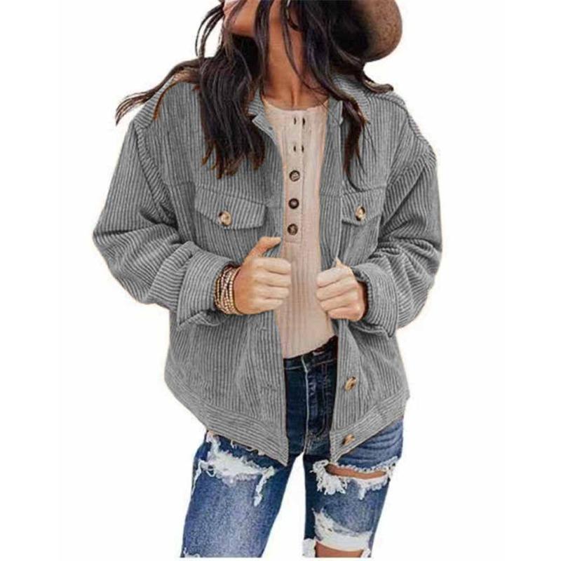 Autumn and Winter New Foreign Trade Women's Solid Color Jacket Top Cardigan Loose Polyester Fleece Jacket