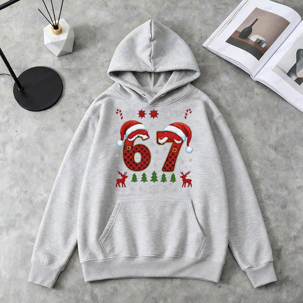 Six Seven Christmas Sweatshirt Funny Number Meme Xmas Hoodies Men Women Unisex Fashion Festival Tops Christmas Casual Apparel