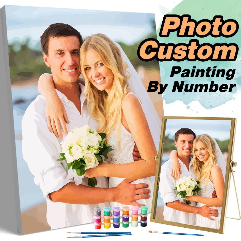 Фото Индивидуальная Картина По Номерам На Холсте Любовник Семья Друзья Картина Индивидуальное Художественное Фото Подарок на День Святого Валентина