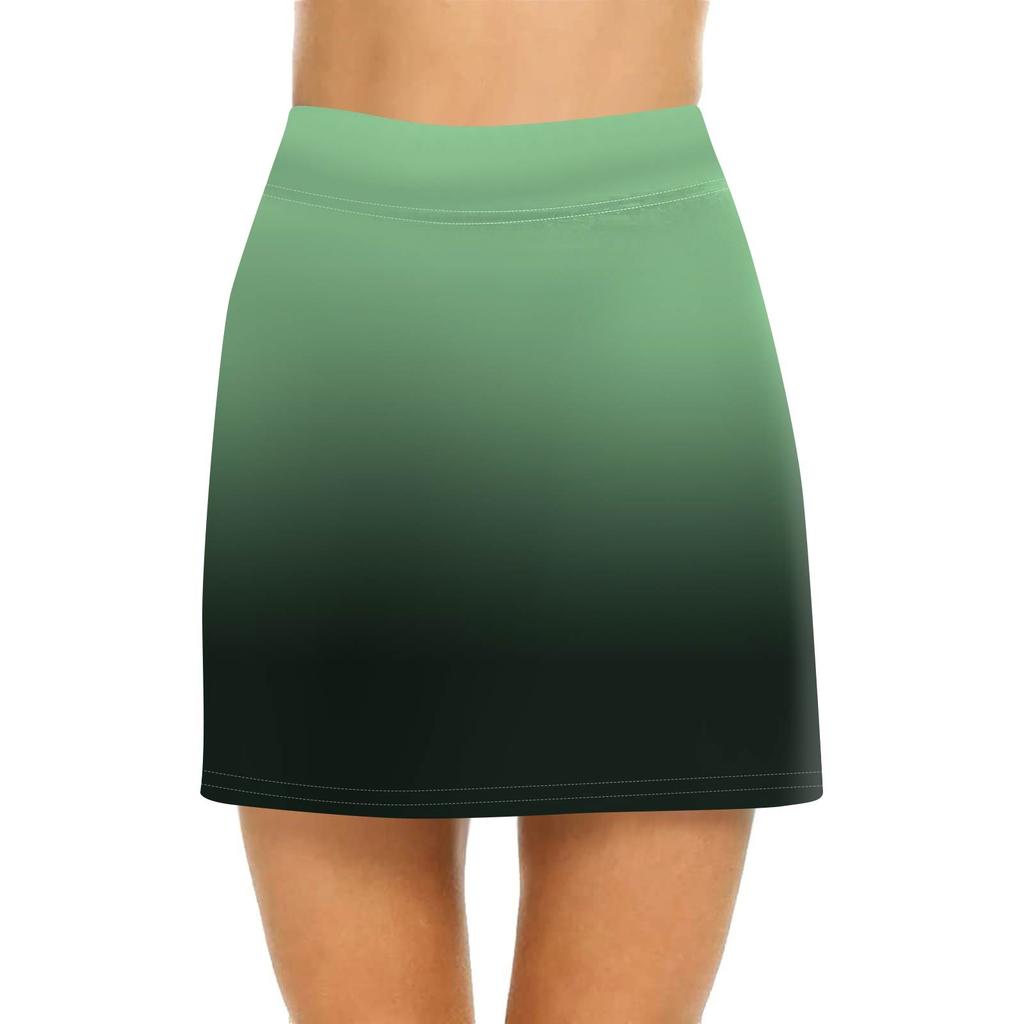 Женская повседневная юбка с высокой талией и принтом, короткая юбка-полусолнце, спортивная юбка, плиссированная юбка