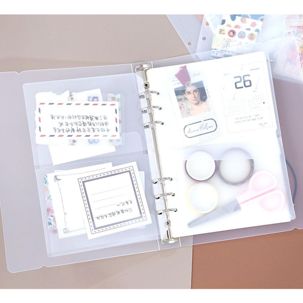 File Holder Diary Ticket Storage Card Organizer PVC Notebook Pouch Bags Document Filing Bags Binder Pockets Binder Folders