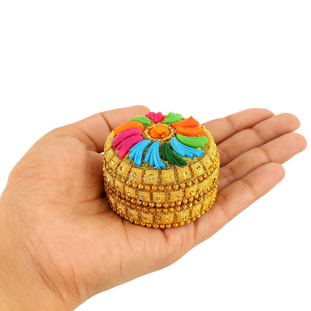 Aluminum Sindoor Daani, Kumkum Box Bharani Return Gifts for Women for Pooja (Set of 12)