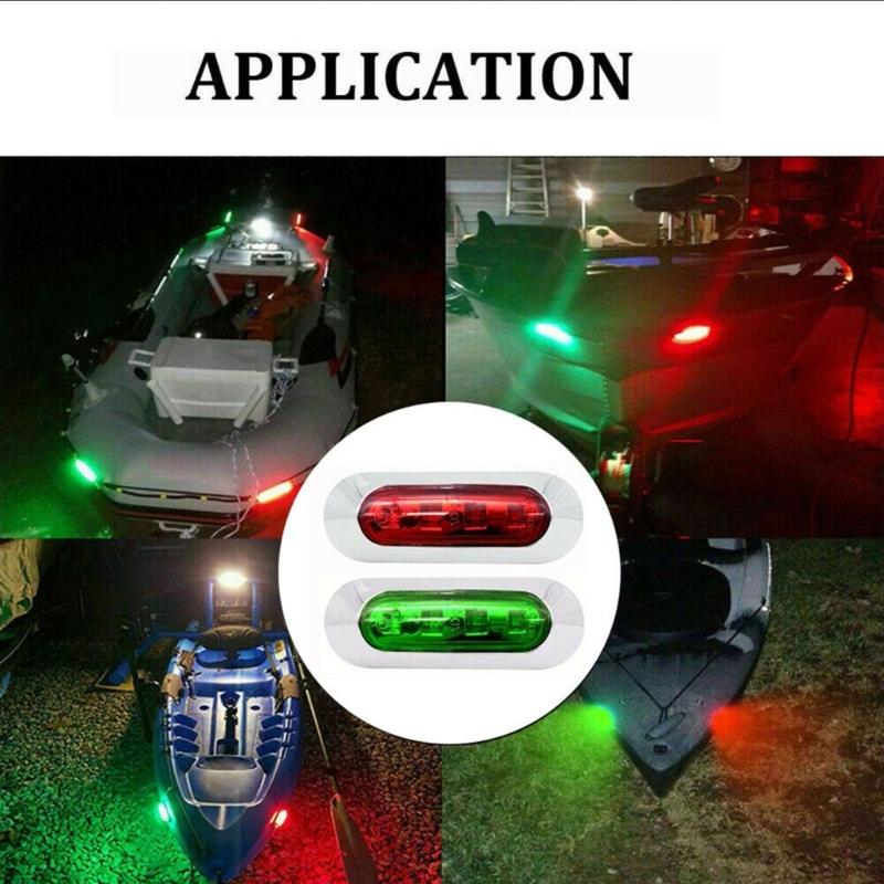 Red Green LED Marine Navigation Light 12V Waterproof Boat Signal Warning Light For Yacht Ship Safety
