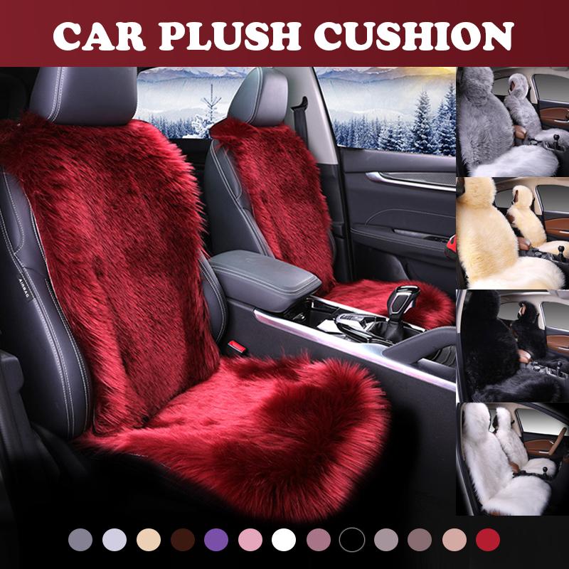 Цельная универсальная подушка для автомобильного сиденья, зимняя плюшевая теплая передняя подушка из искусственного меха из утолщенной шерсти для основного водителя/второго пилота