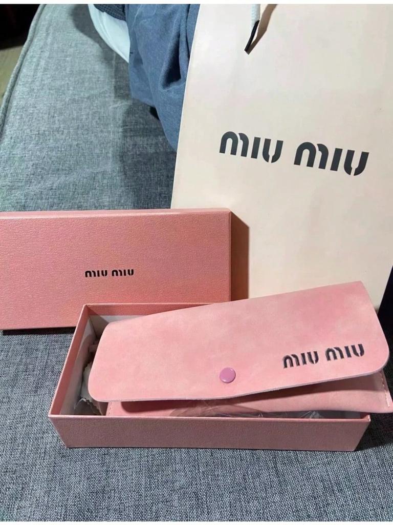 MIU MIU Набор чехлов для очков из розовой кожи