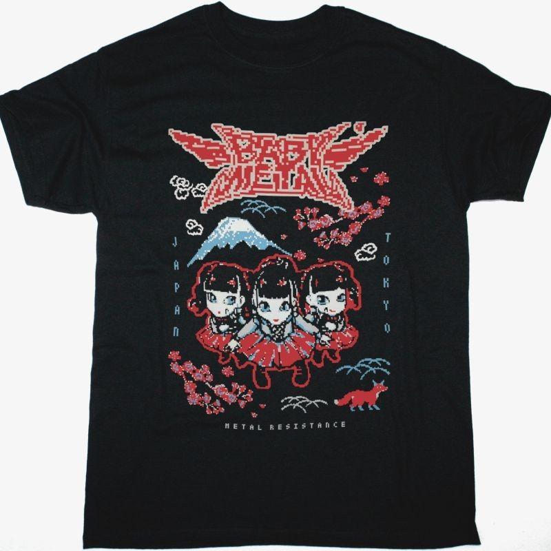BABYMETAL Pixel Tokyo Black J-Pop Metal Band Graphic Tee Shirt New Merch