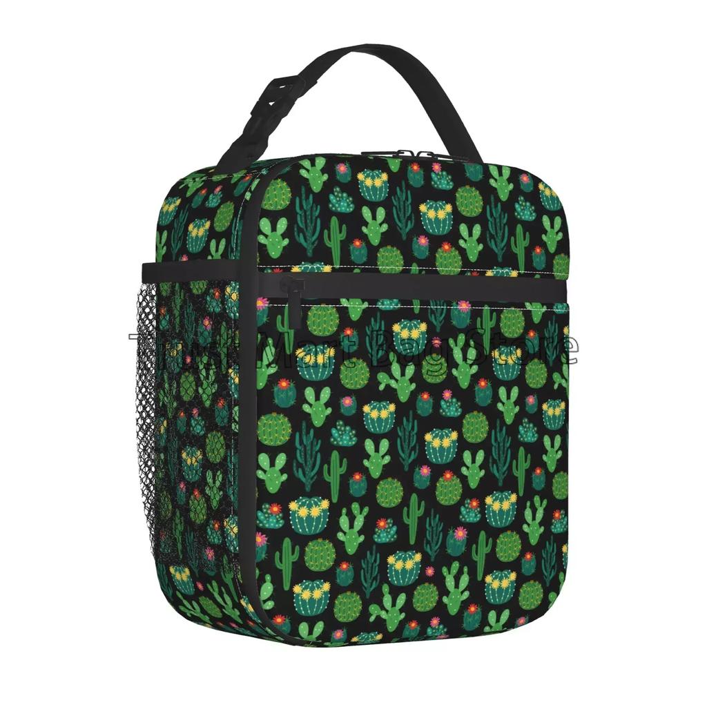 Кактус Термосумка для ланча Коробка Тропические растения Кактусы Цветы Изолированные Охладители Сумки Портативная Многоразовая Сумка Для Пикника Путешествия