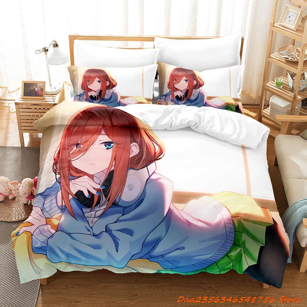 Personality The Quintessential Quintuplets Комплект постельного белья Single Twin Full Queen King Size Комплект постельного белья Adult Kid Bedroom Duvetcove