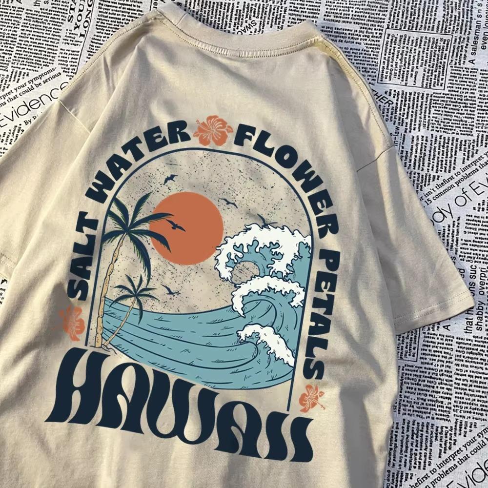 Красивые лепестки соленой воды для мужчин и женщин, футболки с рисунком аниме, летние хлопковые креативные топы большого размера, дышащая одежда для пар