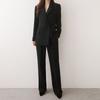 Style Latte Women Loose Fit Double Jacket Wide Slacks Two Piece