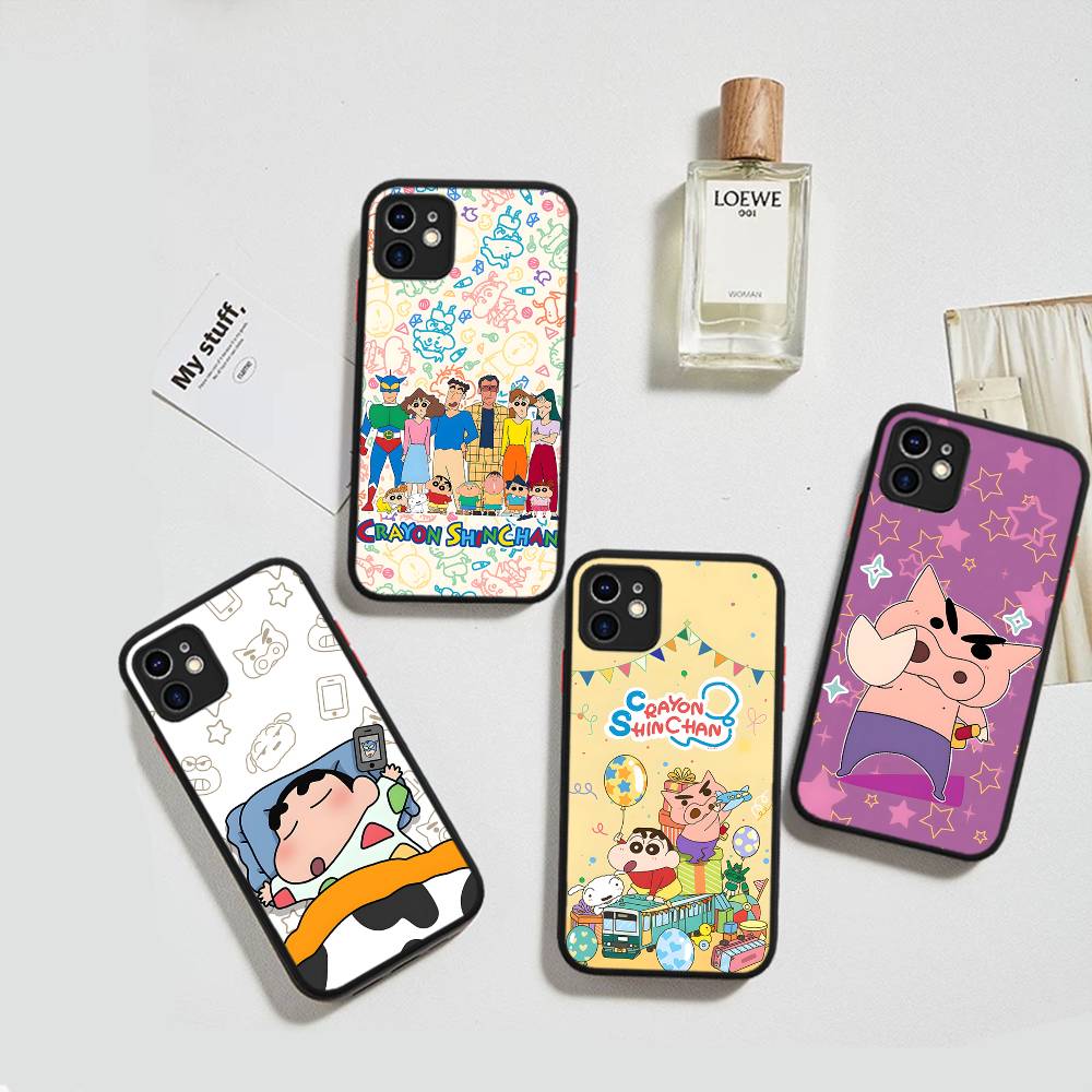Аниме Крейон Шин-чан Матовый прозрачный чехол для телефона Для IPhone Case 16 15 14 13 12 11 Pro Max X XS Max Plus
