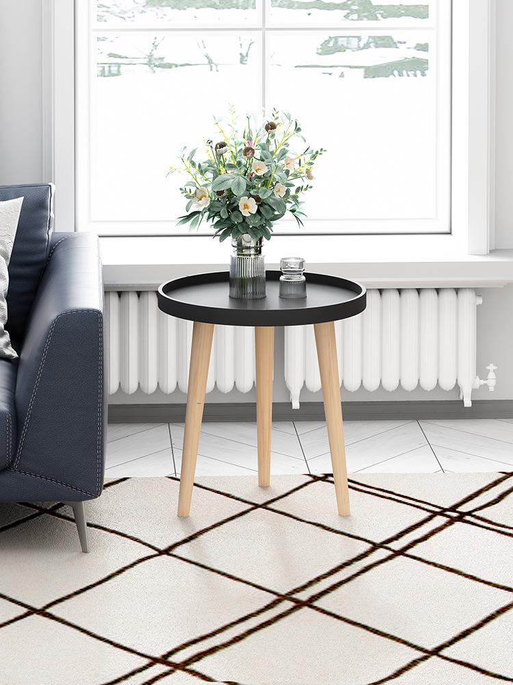 Nordic Simple Modern Coffee Table, Solid Wood Legs, for Living Room, Bedroom, or Bedside Side Table