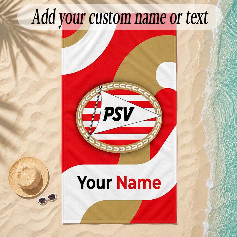 Beach TowelPSV Eindhoven FC Custom Name Text Personalized Soft Towel for Beach Pool Indoor Home Decor Gift