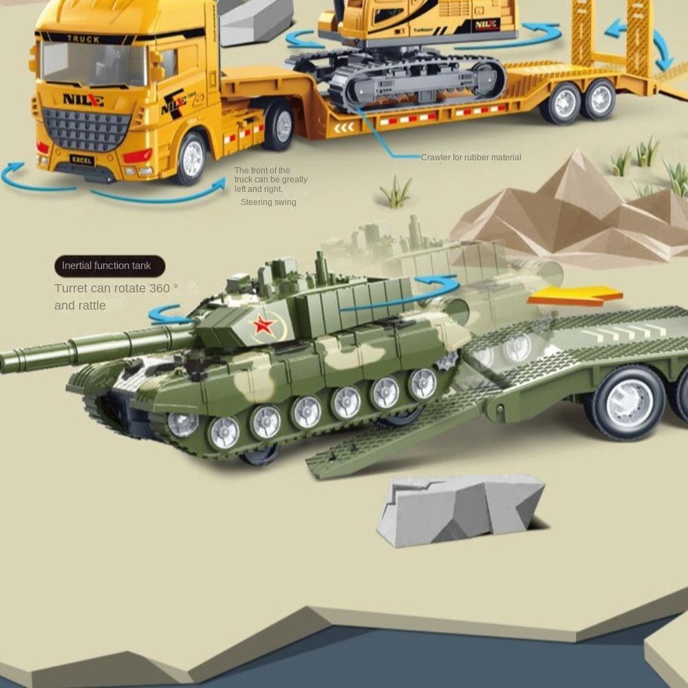 Alloy Construction Vehicle Toy Semi-carrier Children's Inertial Toys for Kids