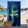 Пляжное полотенце с принтом Seattle Seahawks Мягкое Портативное Быстросохнущее?Сухое полотенце для бассейна, летнего отпуска, активного отдыха на природе