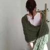 1/2Pcs Knitted Cable Wrap with Sleeves Bohemian Style Sweater Scarf Open Stitch Hollow Crochet Braided Scarf Shawl