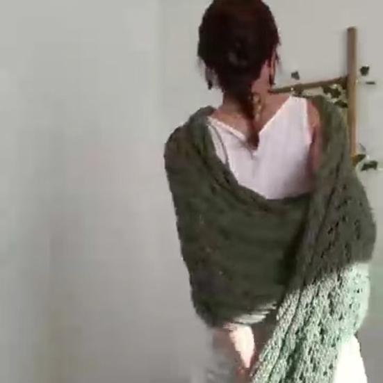 1/2Pcs Knitted Cable Wrap with Sleeves Bohemian Style Sweater Scarf Open Stitch Hollow Crochet Braided Scarf Shawl