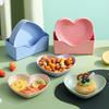 1 Набор Фруктовая тарелка Пищевой класс Без БФА Гладкий край Уникальная форма Термостойкая Многоцелевая Штабелируемая В форме сердца Настольная