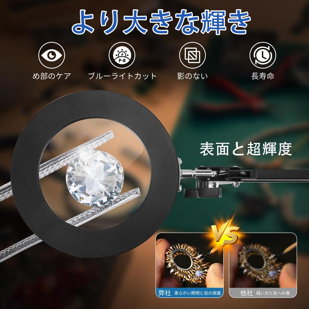 2024 Новая 10-кратная лупа со штативом и светодиодной подсветкой Идеально подходит для угла Непрерывно USB Идеально для и 2-в-1 Свет, Работа, Настольный, Регулировка 360°,