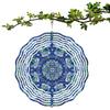 10 Inch Hanging Wind Spinner with Mandala Art Design 360 Degree Rotating Hook for Garden Yard Spring Summer Decor Gift