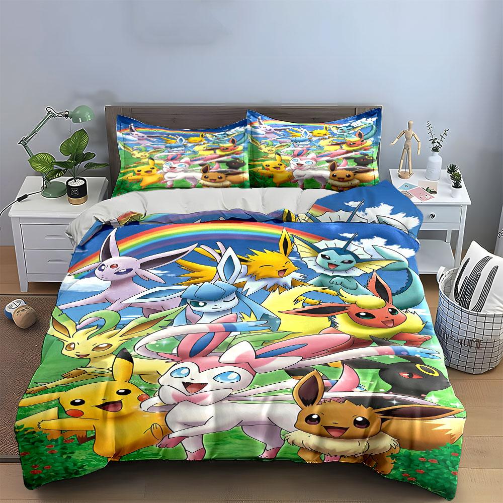 "Vibrant creatures under rainbows" Bedding sets Duvet covers Pillowcases(1* Duvet Cover 2* Pillowcases without duvet insert)